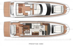 Prestige 680 - upper deck layout