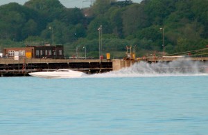 Vector powerboat flip near Hamble Point