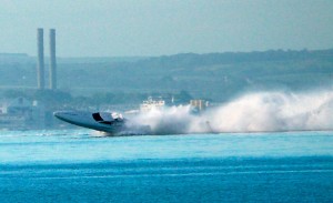 Vector powerboat flip near Hamble Point