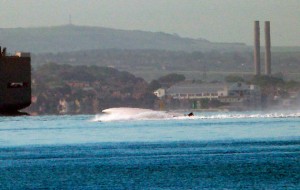 Vector powerboat flip near Hamble Point