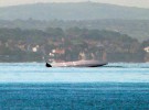 Vector powerboat flip near Hamble Point