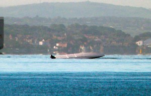 Vector powerboat flip near Hamble Point