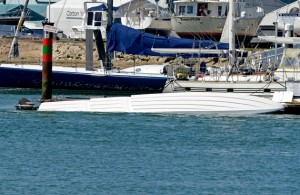 Vector powerboat flip near Hamble Point