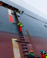 MAIB Inspectors boarding Hoegh Osaka in the Solent