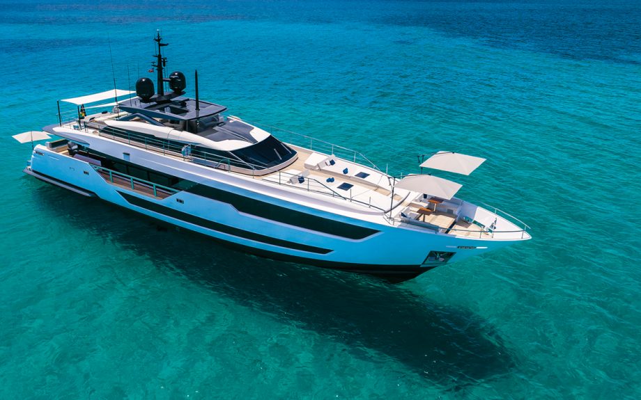 custom-line-120-yacht-test-aerial-view-bow