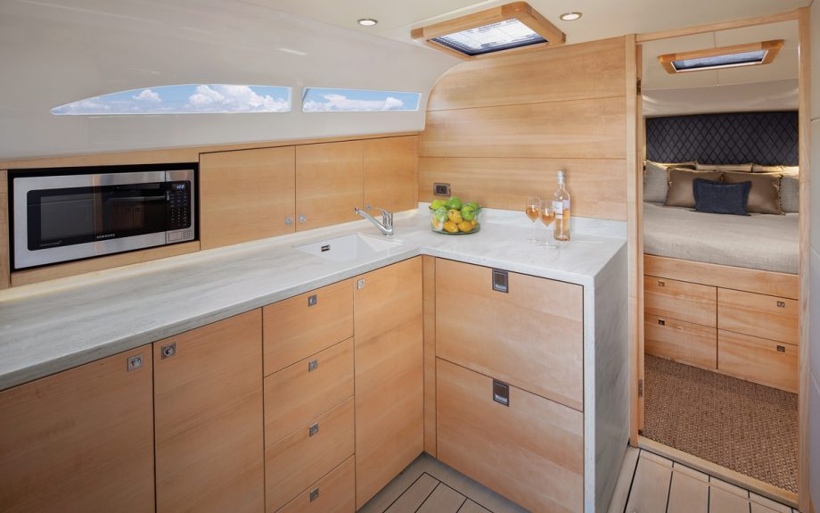 Palm-Beach-GT50-open-yacht-review-galley