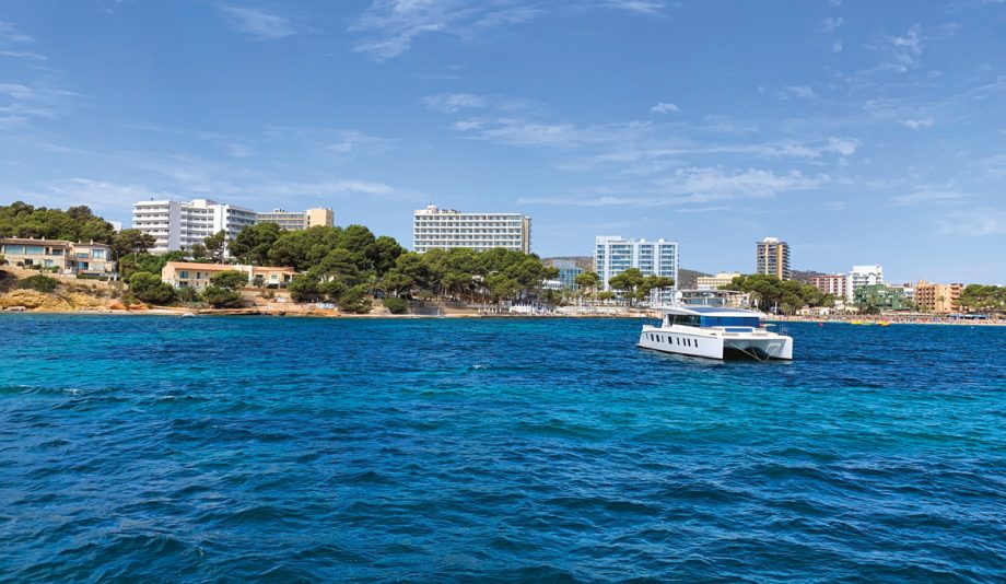 silent-yachts-55-electric-catamaran-bow-view-credit-jack-haines
