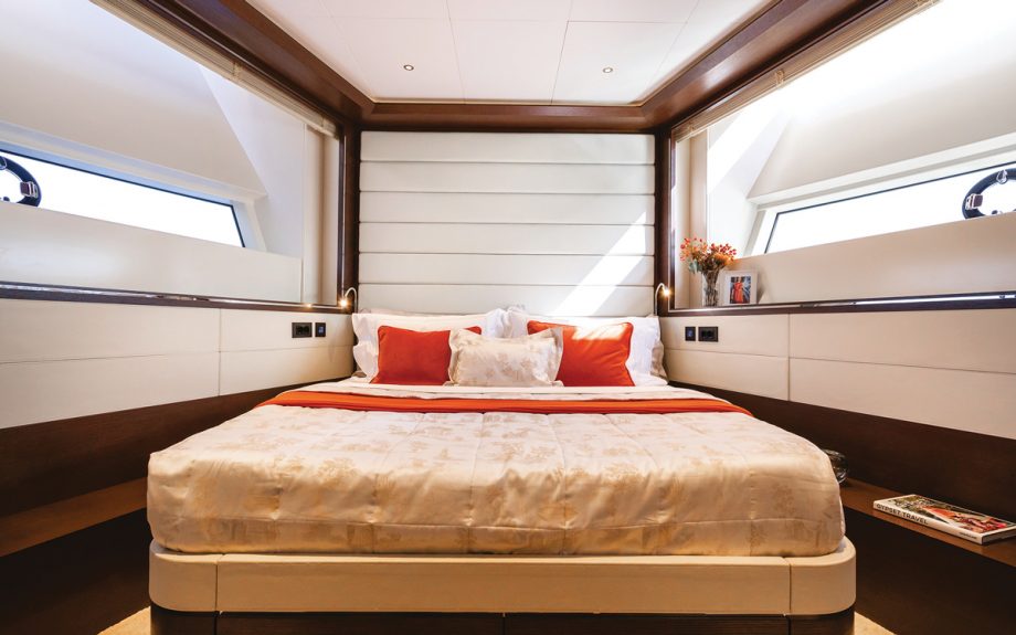 Sirena-88-yacht-review-forward-guest-cabin-credit-Jeff-Brown