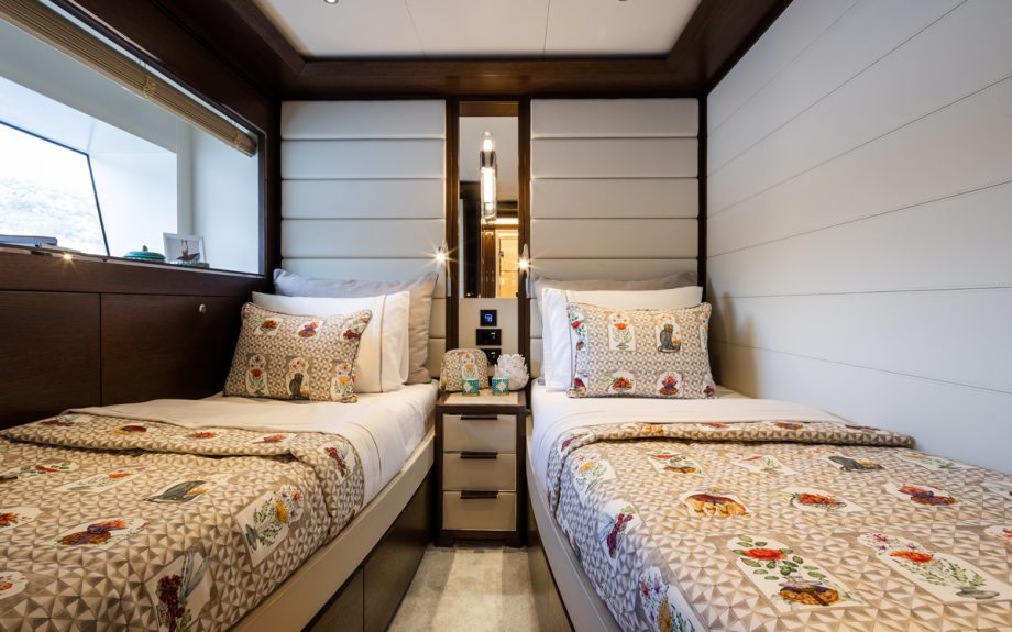 Sirena-88-yacht-review-twin-cabin-credit-Jeff-Brown