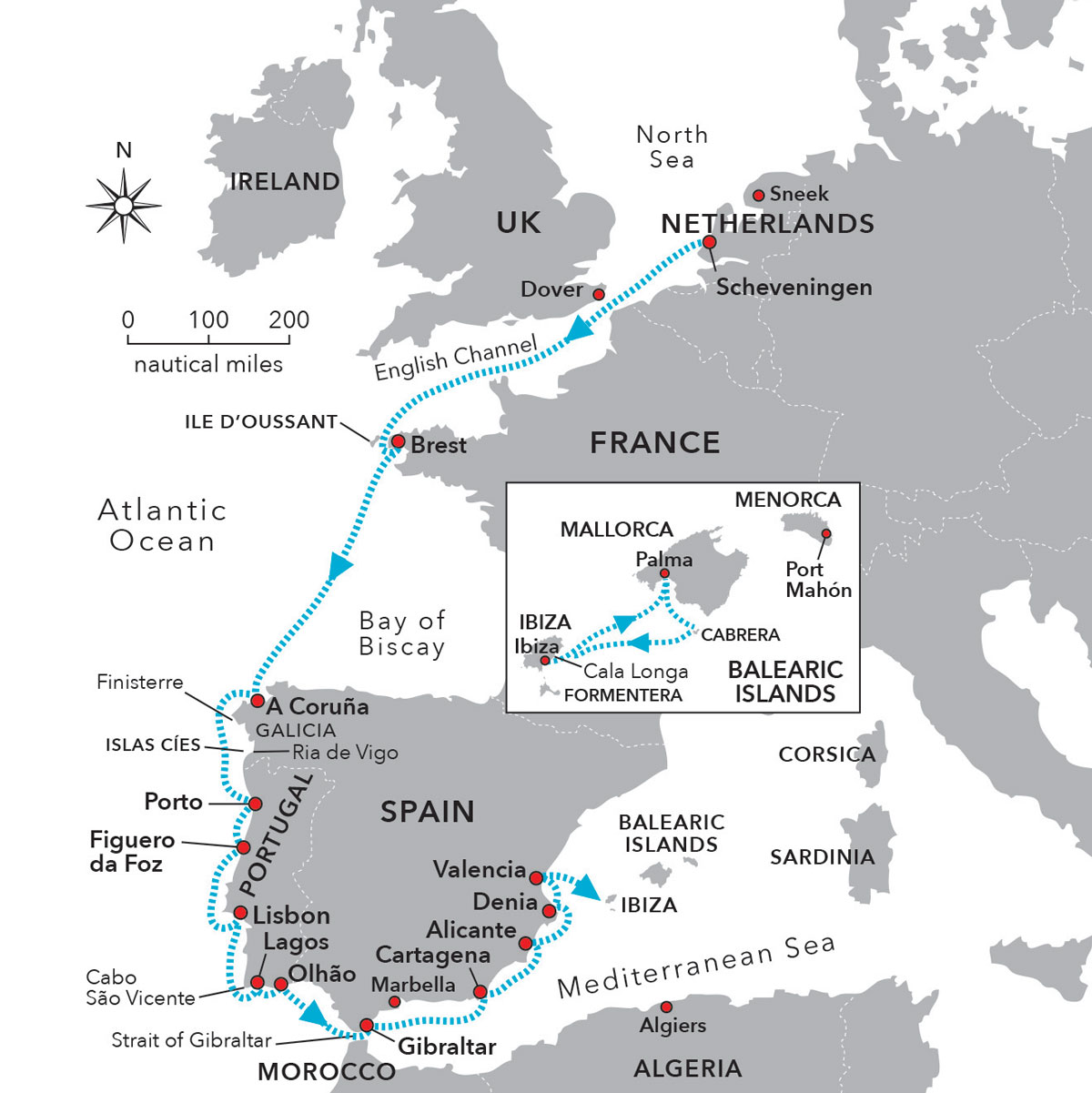 netherlands-to-mallorca-cruising-40ft-boat-map