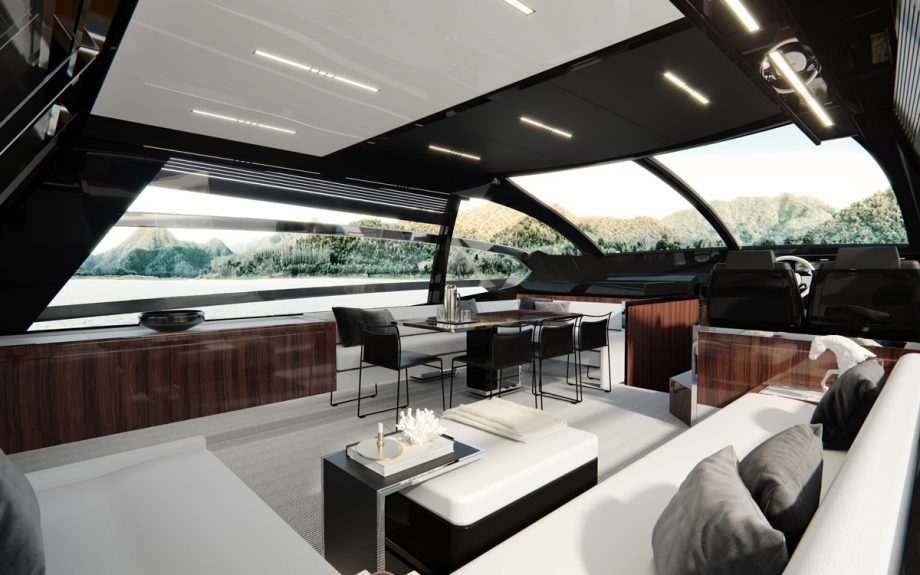 Riva-76-Perseo-Super-dining-area-cannes-yachting-festival-2021