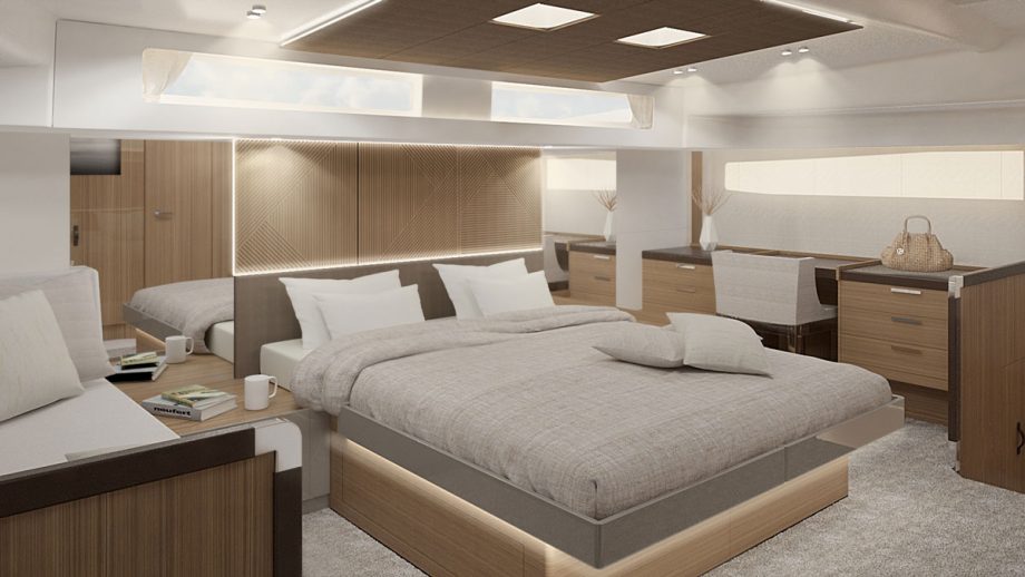 Prestige-M48-power-catamaran-first-look-owners-cabin