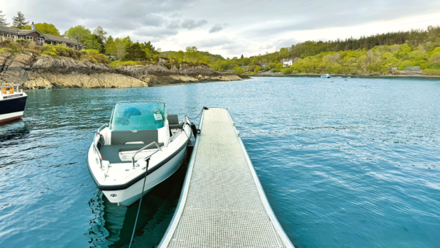 Scottish scene with a motor boat