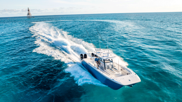 Invincible 36 Catamaran in the water