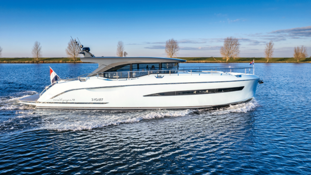 The Van den Hoven Voyager 50 in the water