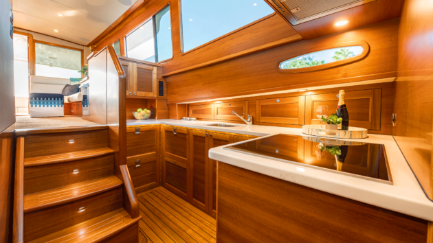 The galley-down two-cabin layout is extremely attractive