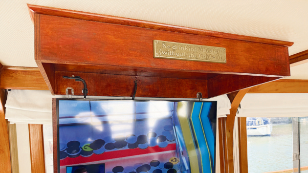 Ross’s home-made drop down television cabinet