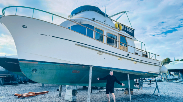 The boat on dry land