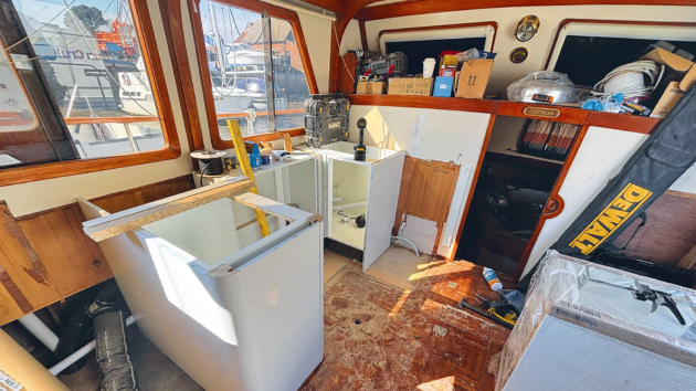 Refitting the saloon