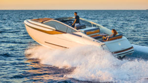 The Fairline F//Line 33 in the water