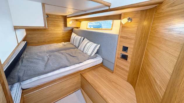 The guest beds slide apart to create a pair of transverse singles