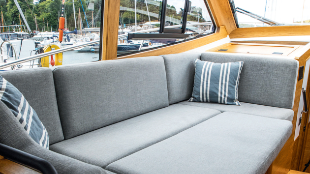 The convertible dinette is big enough for a 6ft 3in adult to bed down for the night