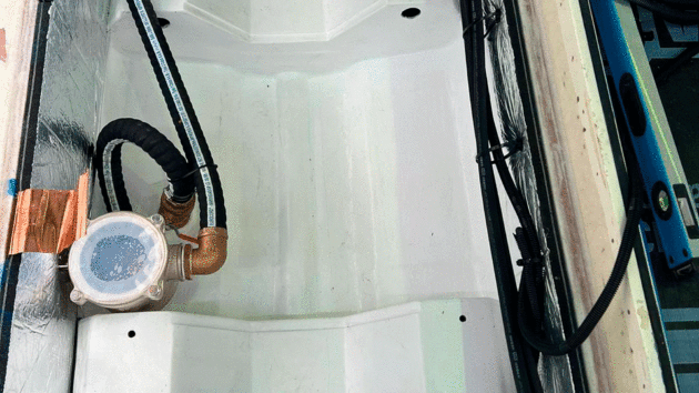 Once secure, new bulkheads and engine beds were installed