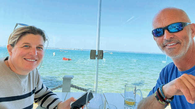 The view from The Hut in Freshwater Bay is almost as good as the food