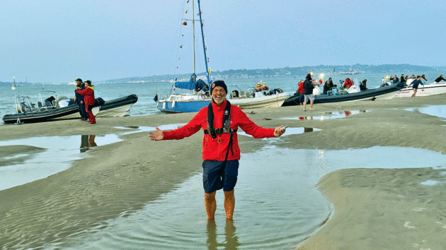 Ian joins in the spirit of this typically eccentric Solent ritual