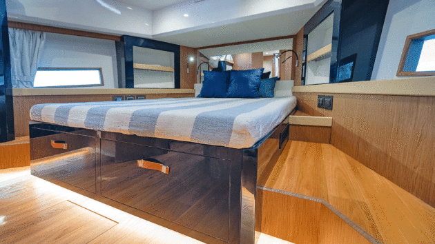 The bow design means plenty of cabin volume