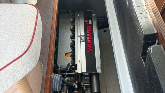 As a single shaftdrive, the Yanmar diesel sits within easy reach beneath a saloon hatch
