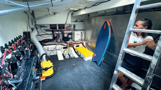 The scale of the locker beneath the cockpit deck has to be seen to be believed