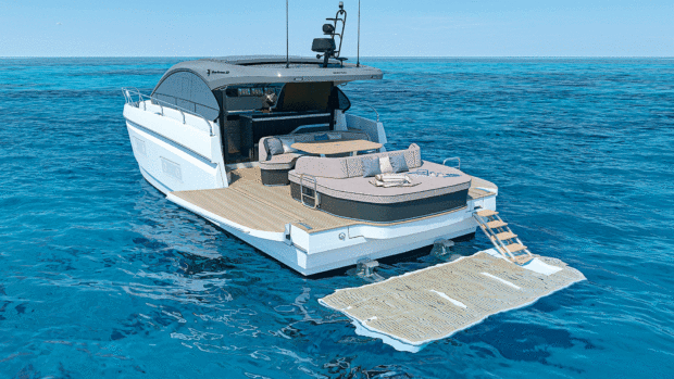 Beneteau GT50 render in the water