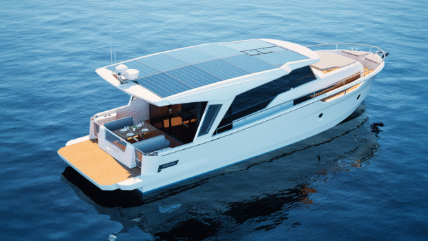 Greenline 42 render in the water