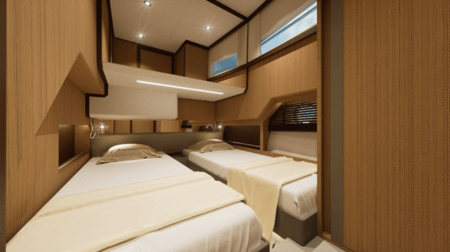 Headroom in the midships twin looks uncommonly strong