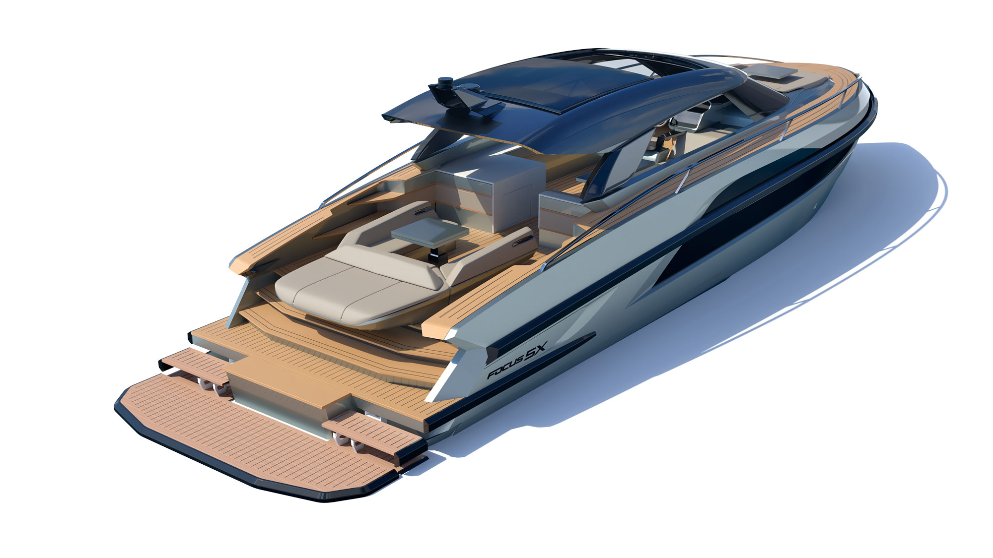 Первый взгляд на Focus 5X: Focus Motoryachts представляет новый флагман с радикальной планировкой палубы