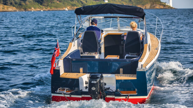 Even a 40hp unit will push this boat along at 8 knots