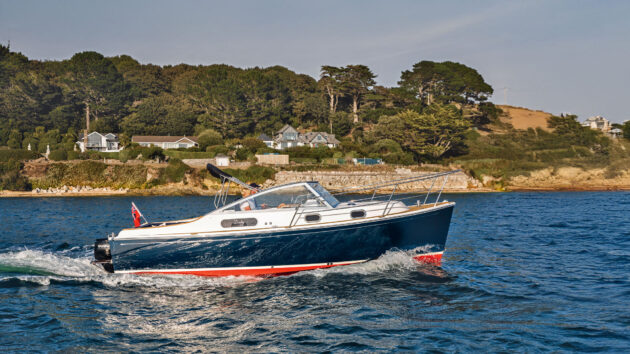 The sociable aft layout has a fold-down backrest so it’s easier to step over