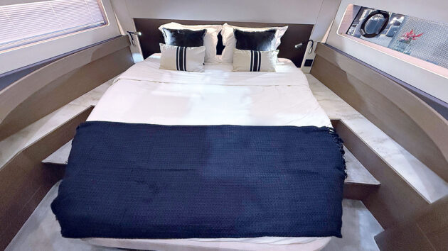 The owner’s cabin is in the bow so it has full standing headroom