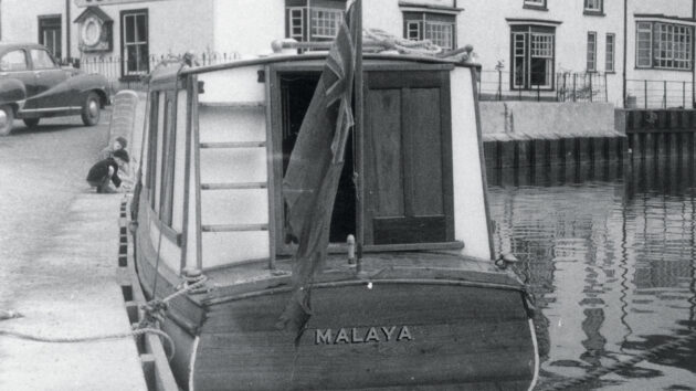 Moored outside the Cutter Inn, Ely, in 1953