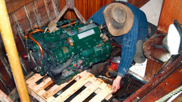 Removing the old Beta diesel engine