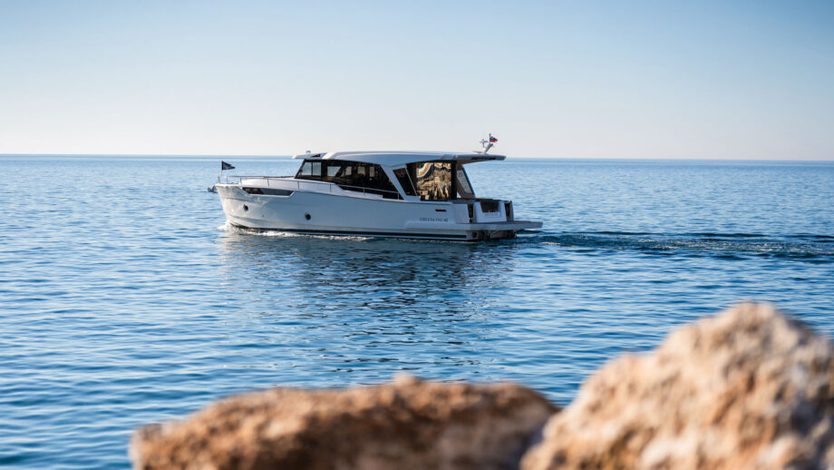 The Greenline 42 in the water