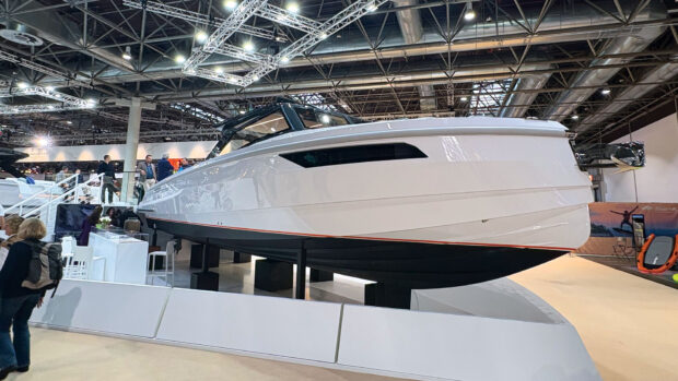 The Santasevera 42 Sport on the stand at the boat show