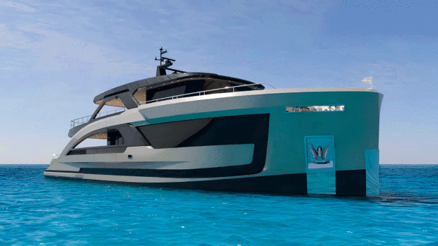 The Antonini Navi Seamore 34 in the water
