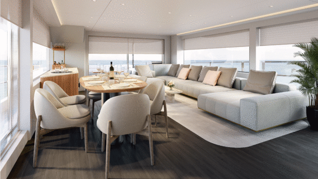 There’s plenty of light and space in the saloon and a main deck day heads