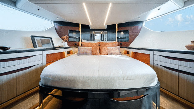 The VIP bow cabin is remarkably bright