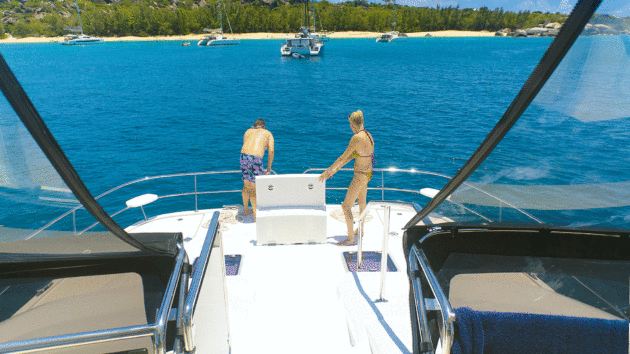Dropping anchor in the clear blue waters of the BVI