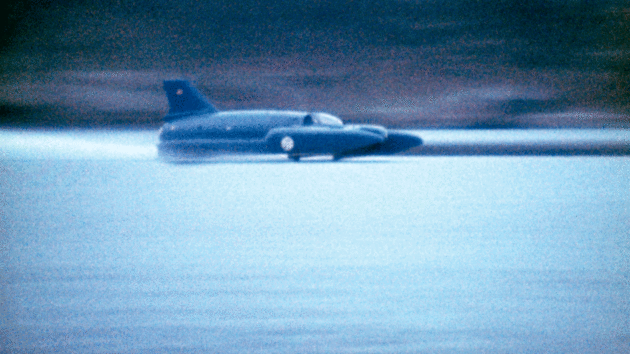 Bluebird K7 running at around 300mph on Coniston Water in 1967 seconds before the crash