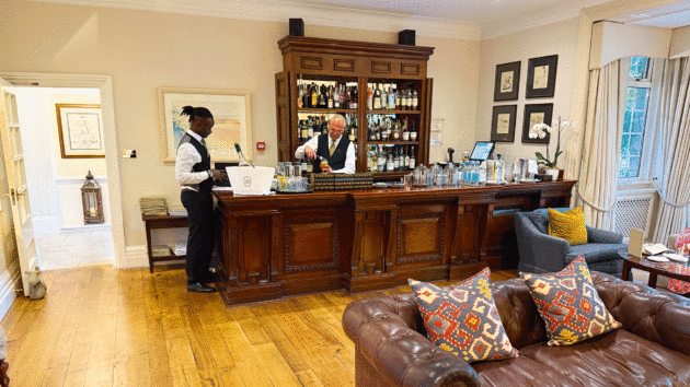 The hotel bar