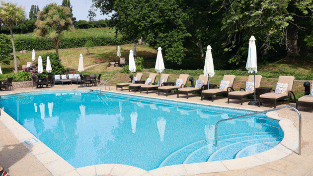The pool at Longueville Manor